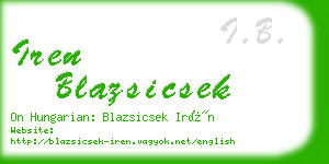 iren blazsicsek business card